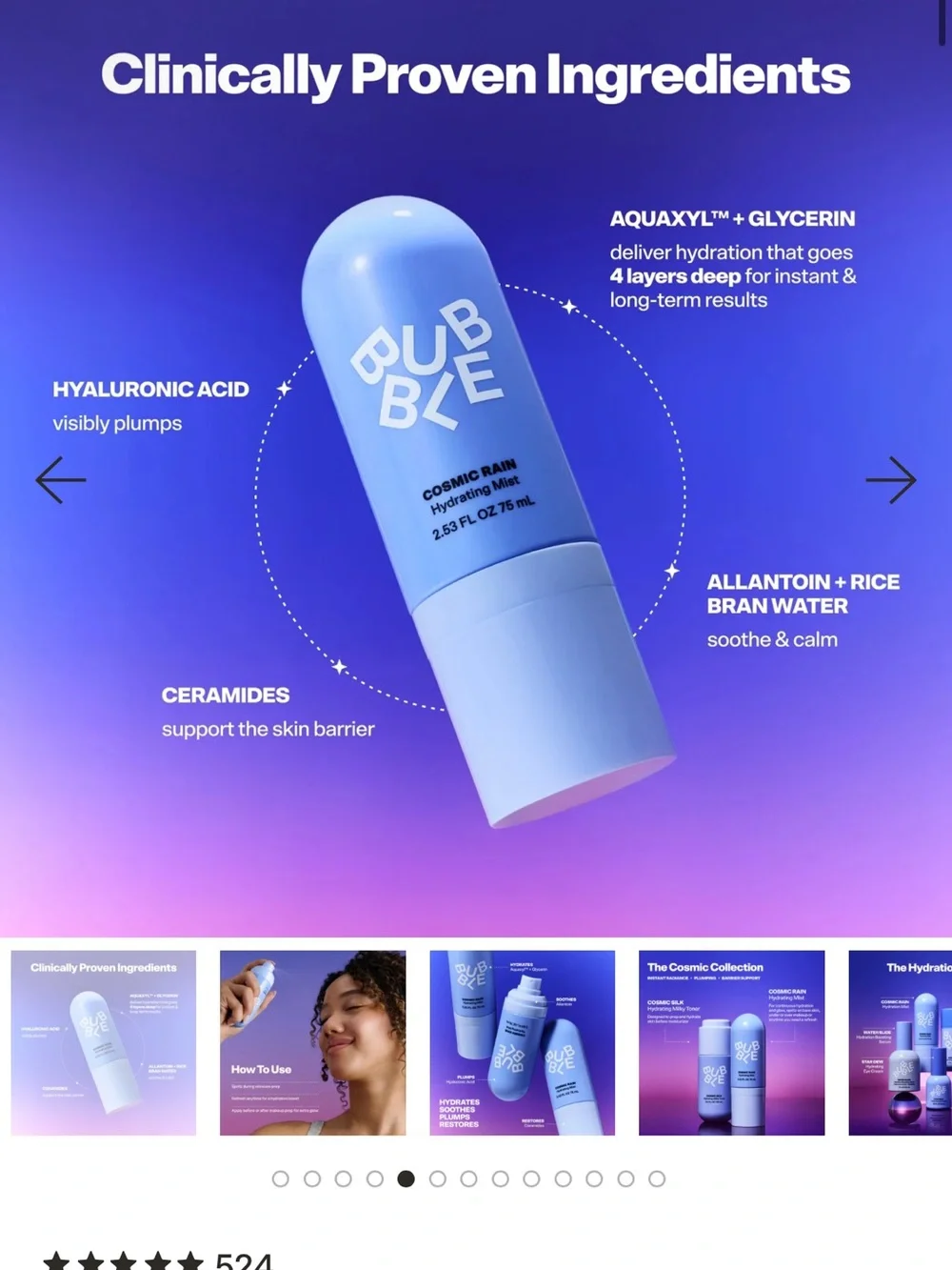 Bubble cosmic rain hydrating mist new in box $15